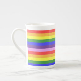 Exzellente Rainbow Stripe Bright Colors Prozellantasse