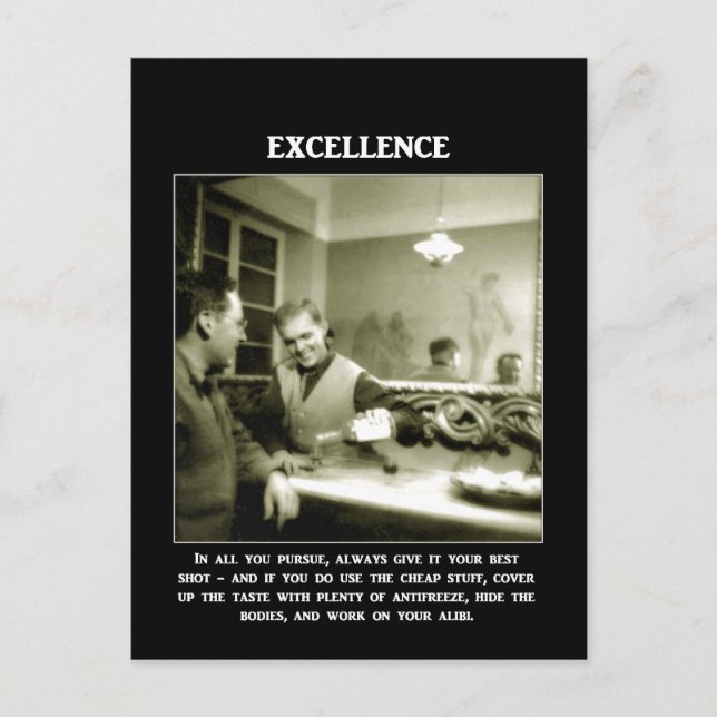 Exzellenz bei allen nach dem Motto: "Geben Sie imm Postkarte (Vorderseite)