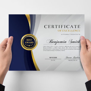 Exzellenzurkunde Blue & Gold Award