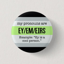 Ey/Em Pronomina - Agender Flagge Button