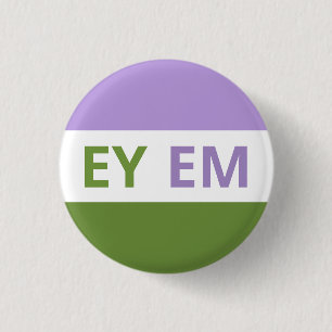 Ey/Em Pronomina Genderqueer Flaggen-Abzeichen Button