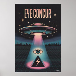 EYCONCUR ALIEN PYRAMID POWER POSTER