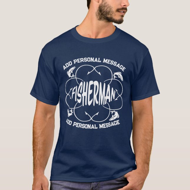 Eye catching customizable fishing logo T-Shirt (Vorderseite)