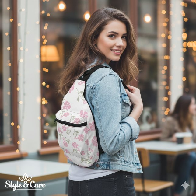Eye-Catching Deep Pink Floral Pattern Stylish Crossbody Bag (Eye-Catching Deep Pink Floral Pattern Stylish Sling Bag)