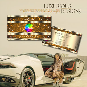 Eye Catching Gold Orange Glitzer Stars hinzufügen  Visitenkarte