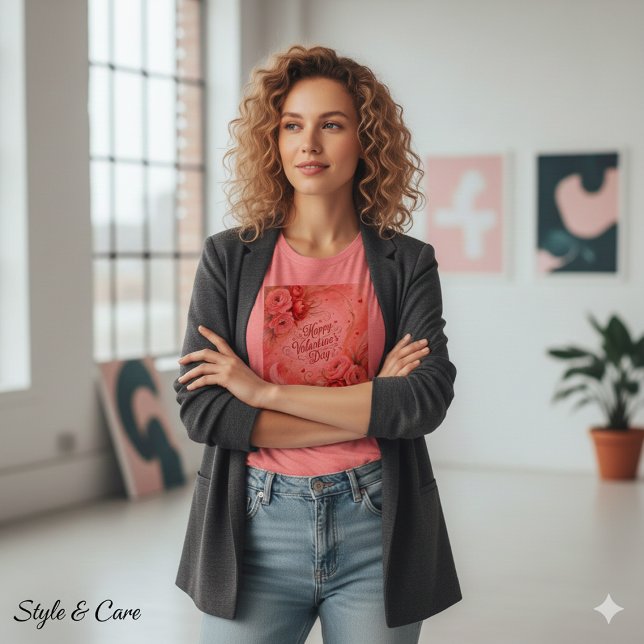 Eye Catching Happy Valentines Day Tri-Blend Shirt (Eye Catching Happy Valentines Day Tri-Blend Shirt)