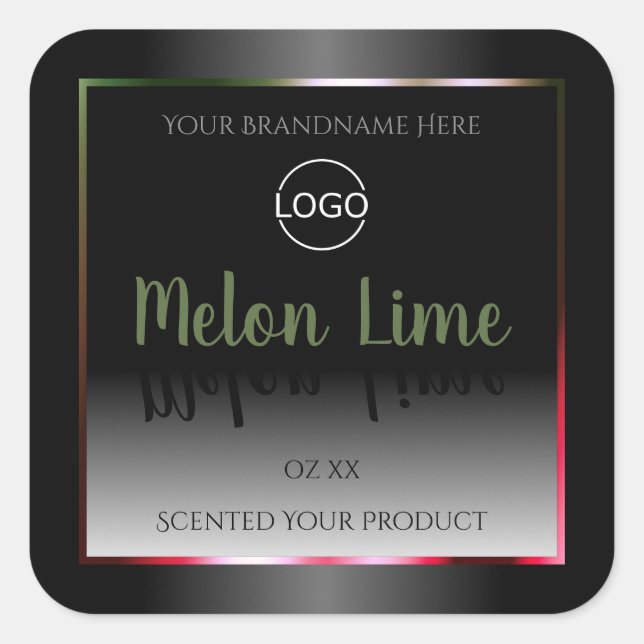 Eye Catching Schwarz-weiße Product Labels Add Logo Quadratischer Aufkleber (Vorderseite)