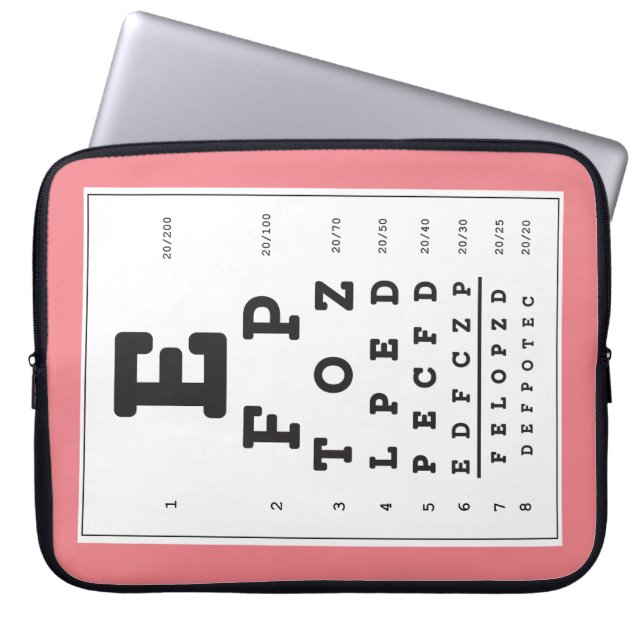 Eye Chart Laptop Sleeve (Vorderseite)