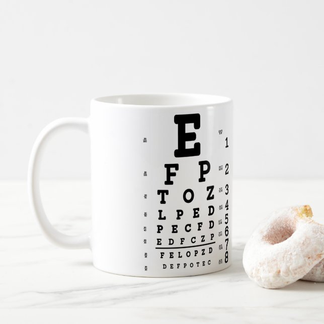 Eye Chart Optometrist Kaffeetasse (Mit Donut)