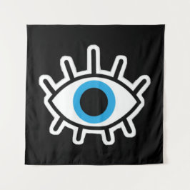 Eye Design Schwarzer Hintergrund Wandteppich