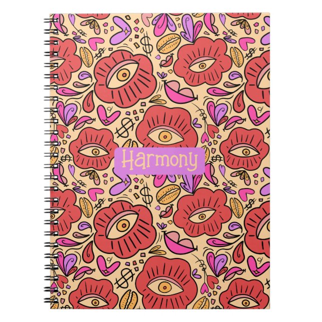 Eye Doodle Manifest Spiral Notebook Notizblock (Vorderseite)