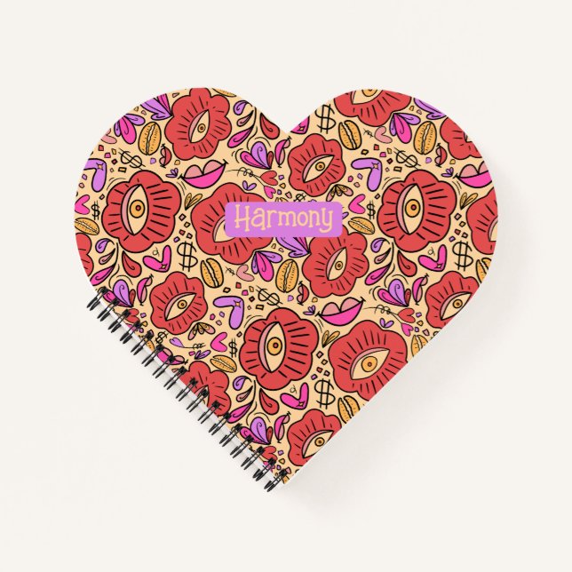 Eye Doodle Manifest Spiral Notebook Notizbuch (Vorderseite)