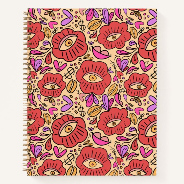 Eye Doodle Manifest Spiral Notebook Notizbuch (Vorderseite)