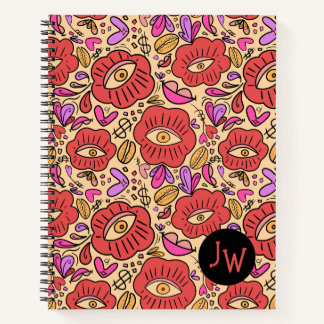 Eye Doodle Spiral Notebook Notizbuch
