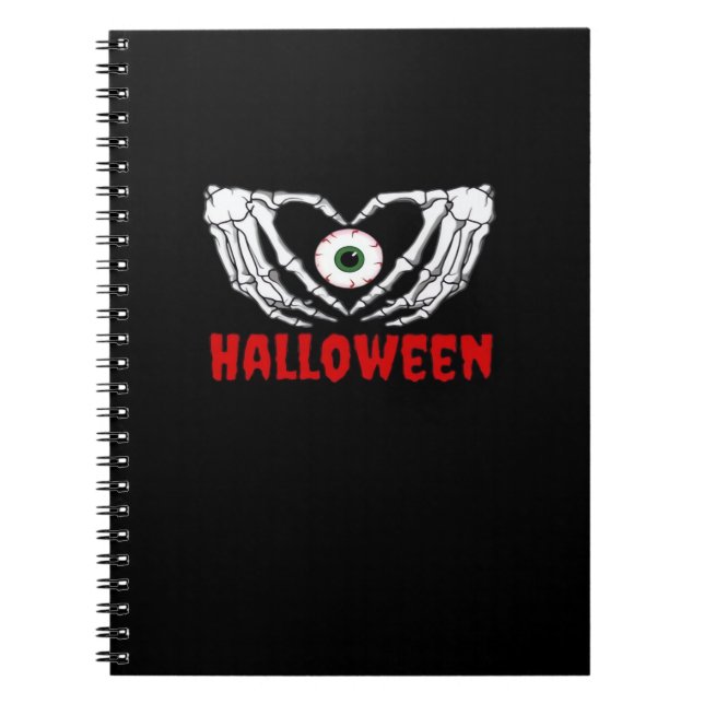 Eye Halloween - Skeleton Hands Herz Notizblock (Vorderseite)