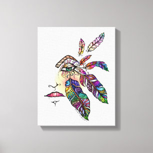 EYE Liebe FEATHERS Fantasy Art Leinwanddruck