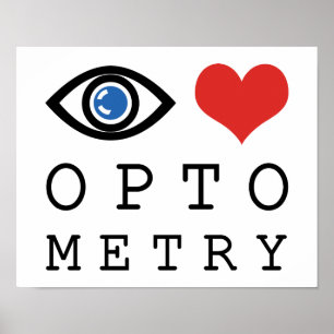 Eye Love Heart Optometrie - Optiker Sehtesttafel Poster