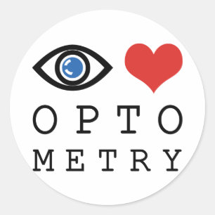 Eye Love Heart Optometrie - Optiker Sehtesttafel Runder Aufkleber