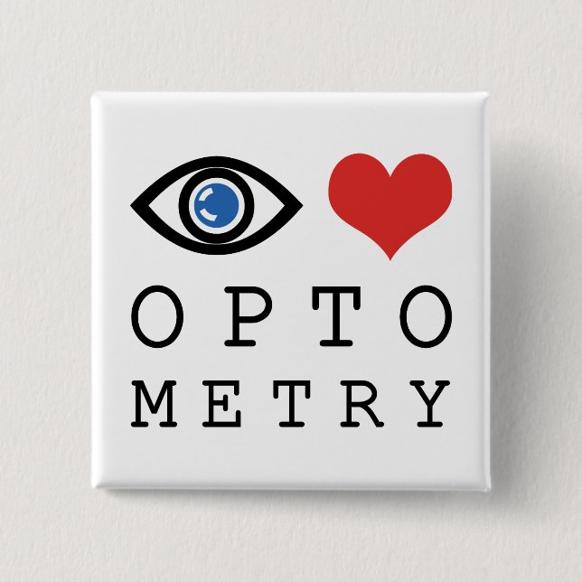 Eye Love Heart Optometry - Optometrist Eye Chart Button (Vorderseite)