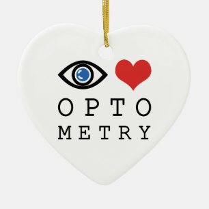 Eye Love Heart Optometry - Optometrist Eye Chart Keramikornament