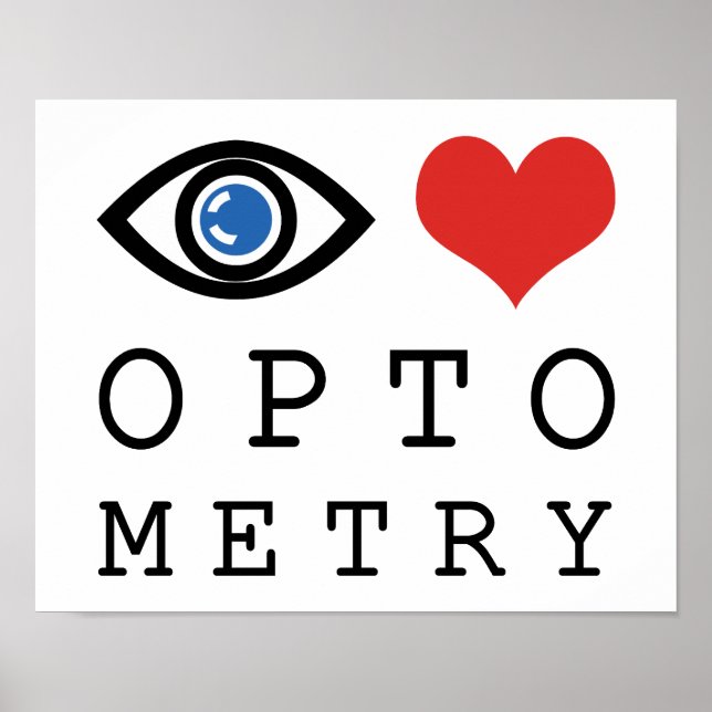 Eye Love Heart Optometry - Optometrist Eye Chart Poster (Vorne)