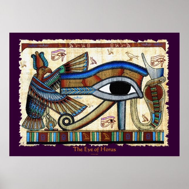 EYE of HORUS Ägyptische Wadjet Art Poster (Vorne)