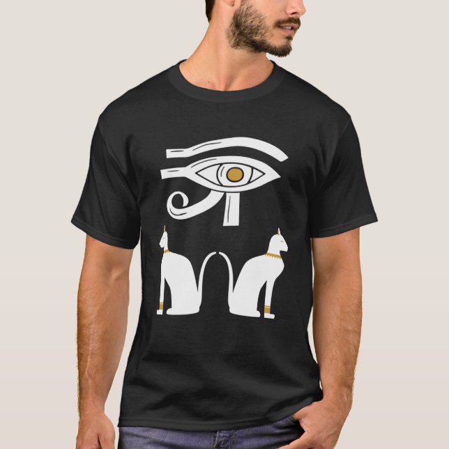 Eye Of Horus Ancient Egyptian Cat Mythology Symbol T-Shirt (Vorderseite)