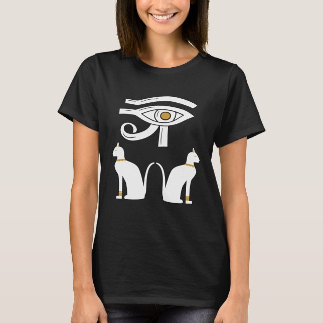 Eye Of Horus Ancient Egyptian Cat Mythology Symbol T-Shirt (Vorderseite)