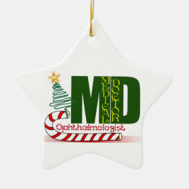 Eye OPTHAMOLOGIST MERRY CHRISTMAS MD-ARZT Keramik Ornament