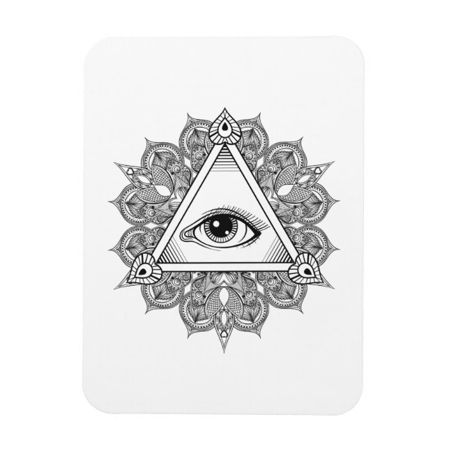 Eye Pyramid Symbol Doodle Magnet (Vertikal)