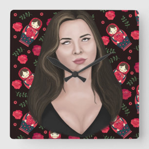 Eye Roll Quadratische Wanduhr