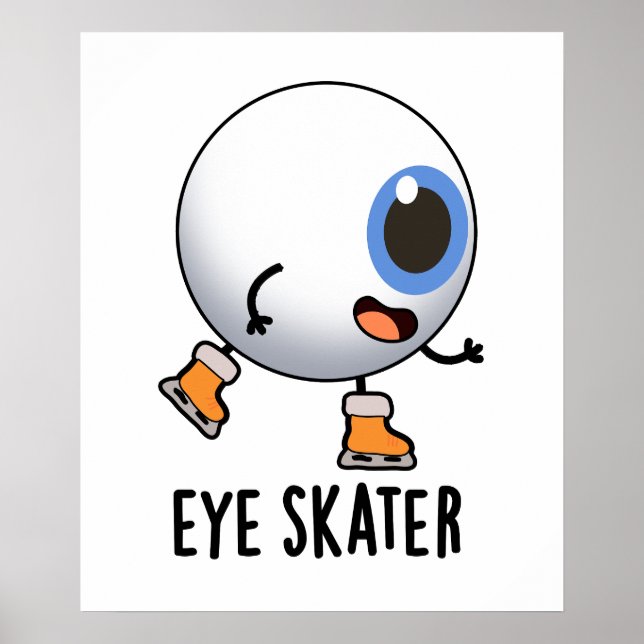 Eye Skater Funny Ice Skaten Puff Poster (Vorne)