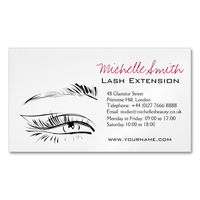 Eye Sketch Mascara Lash Extension Magnetische Visitenkarte (Vorderseite)