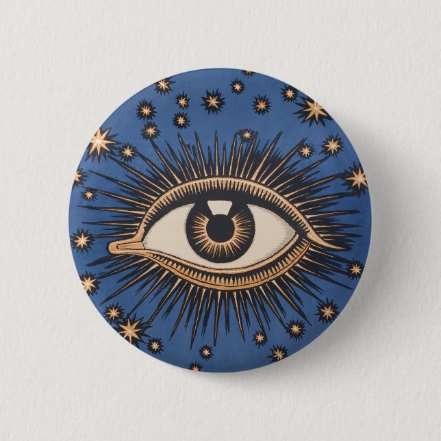 Eye Stars Moon Celestial Nouveau Button (Vorderseite)