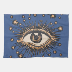 Eye Stars Moon Celestial Nouveau Geschirrtuch
