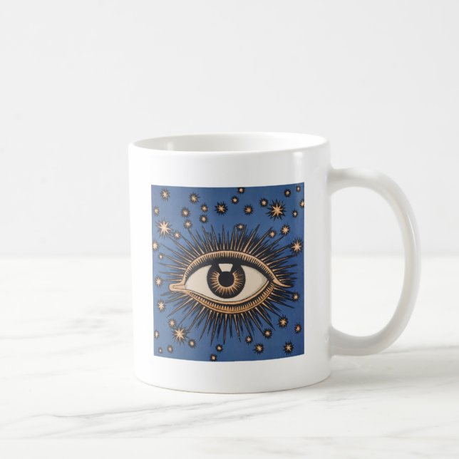 Eye Stars Moon Celestial Nouveau Kaffeetasse (Rechts)
