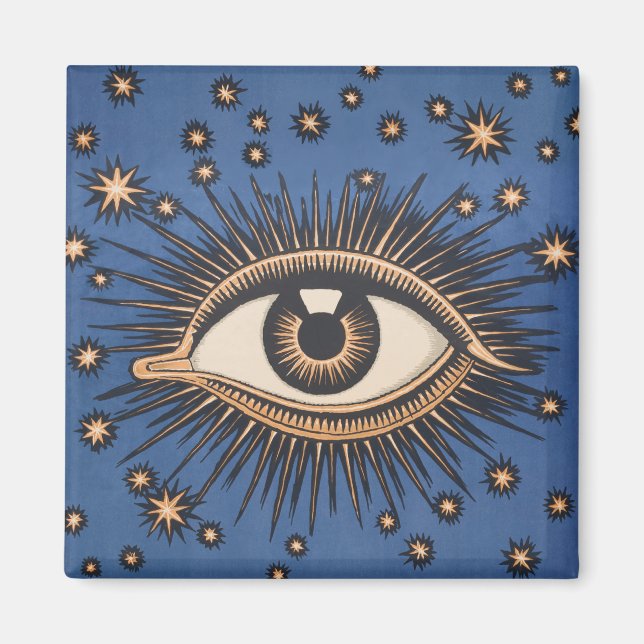 Eye Stars Moon Celestial Nouveau Magnet (Vorne)