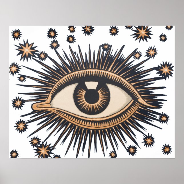 Eye Stars Moon Celestial Nouveau Poster (Vorne)