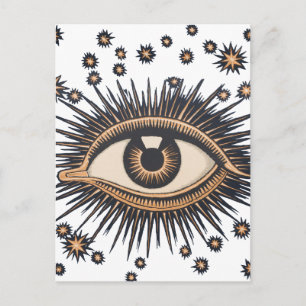 Eye Stars Moon Celestial Nouveau Postkarte