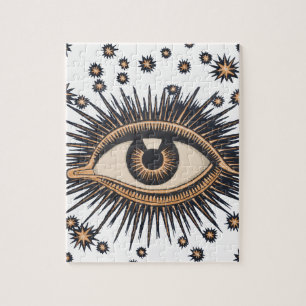 Eye Stars Moon Celestial Nouveau Puzzle