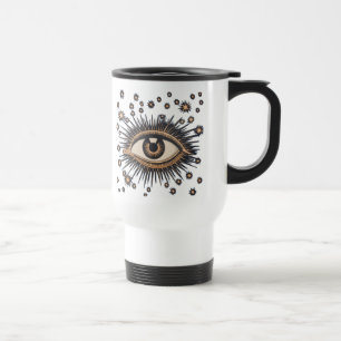 Eye Stars Moon Celestial Nouveau Reisebecher