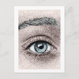 EYE STUDY 2004 INK PEN, eingefärbt 2024 Postkarte