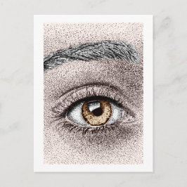 EYE STUDY 2004 INK PEN, eingefärbt 2024 Postkarte