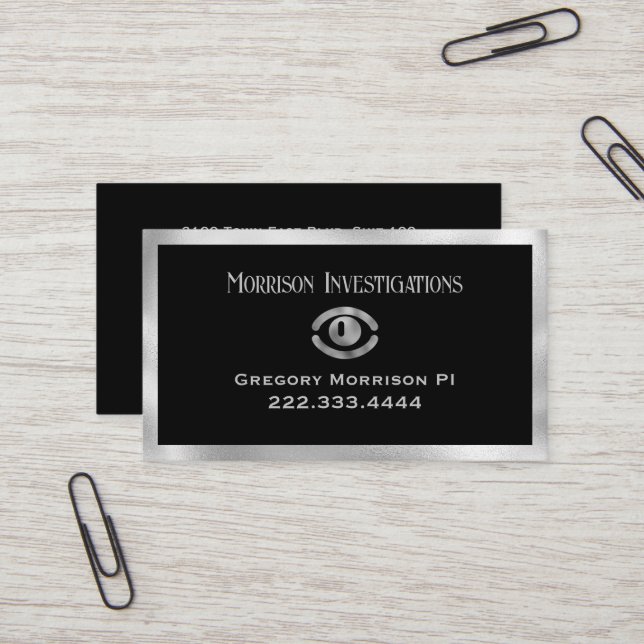 Eye Symbol Private Investigation Business Card Visitenkarte (Vorderseite/Rückseite Beispiel)