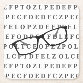 Eye Test Chart and Specs Fun Optician Rechteckiger Pappuntersetzer