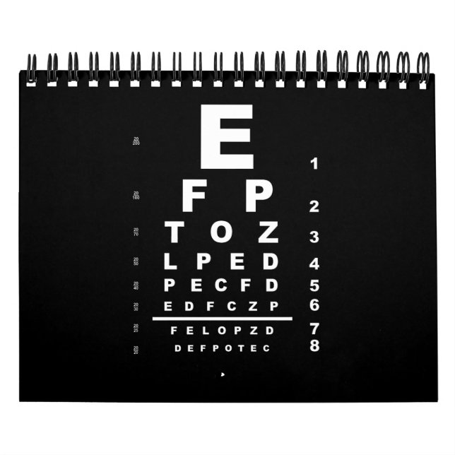 Eye Test Chart Kalender (Titelbild)