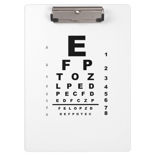 Eye Test Chart Klemmbrett (Vorderseite)