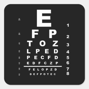 Eye Test Chart Quadratischer Aufkleber