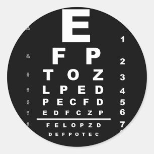 Eye Test Chart Runder Aufkleber
