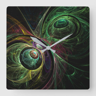 Eye to Eye Abstract Art Square Quadratische Wanduhr